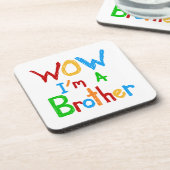 WOW Ik ben een Brother T-shirts en GIfts Onderzetter (Linkerzijde)
