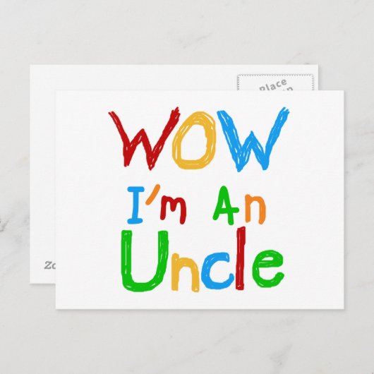 WOW Ik ben een oom T-shirts en GIfts Briefkaart (Voorkant / Achterkant)