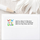 WOW Ik ben een oom T-shirts en GIfts Etiket (Insitu)