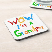 WOW Ik ben een opa T-shirts en geschenken Bier Onderzetter (Linkerzijde)