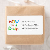 WOW Ik ben een opa T-shirts en geschenken Etiket (Insitu)