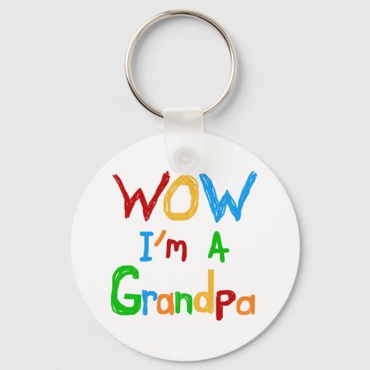 WOW Ik ben een opa T-shirts en geschenken Sleutelhanger (Voorkant)