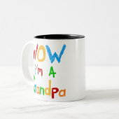 WOW Ik ben een opa T-shirts en geschenken Tweekleurige Koffiemok (Voorkant links)