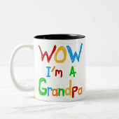 WOW Ik ben een opa T-shirts en geschenken Tweekleurige Koffiemok (Links)