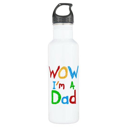 WOW Ik ben een pa T-shirts en Waterfles (Voorkant)