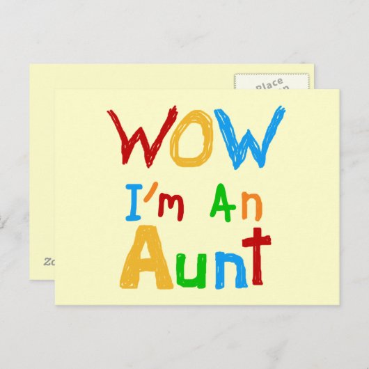 WOW Ik ben een tante T shirten en geschenken Briefkaart (Voorkant / Achterkant)