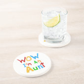 WOW Ik ben een tante T shirten en geschenken Zandsteen Onderzetter (Zijkant)