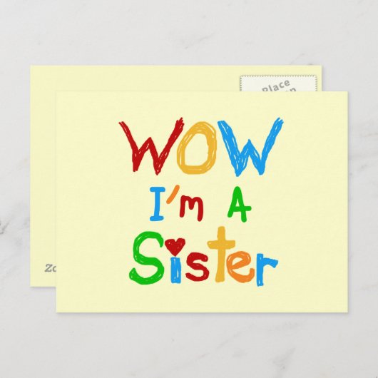 WOW Ik ben zuster T-shirts en GIfts Briefkaart (Voorkant / Achterkant)