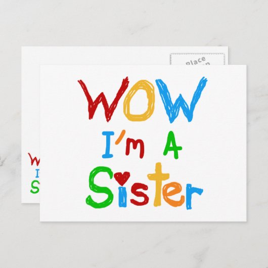 WOW Ik ben zuster T-shirts en GIfts Briefkaart (Voorkant / Achterkant)