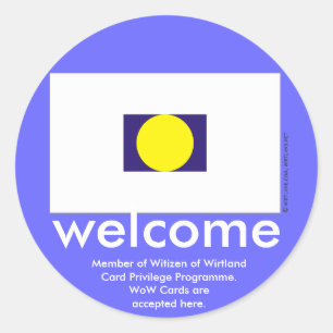 WoW-kaarten Welkomstkiezer Ronde Sticker