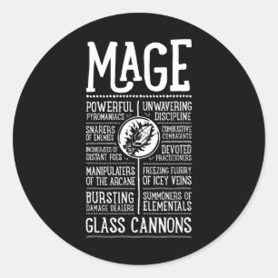 Wow Magiër Role Playing Gamer Ronde Sticker