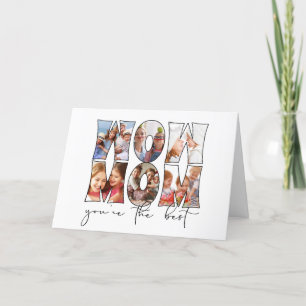 Wow mam Citaat Modern White 6 Foto Collage Holiday Feestdagen Kaart