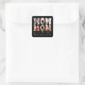 Wow mam Quote Modern Black 6 Foto Collage Vierkante Sticker (Tas)