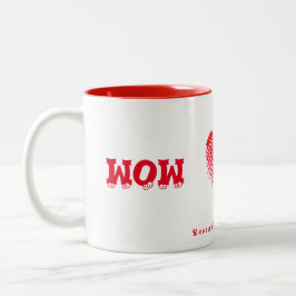 WOW...MOM mug.. Unconditional Love Tweekleurige Koffiemok