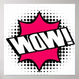 WOW Old School Cartoon Style Poster