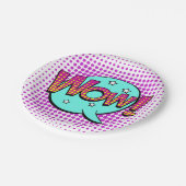 Wow Party Papieren Bordje (Gekanteld)