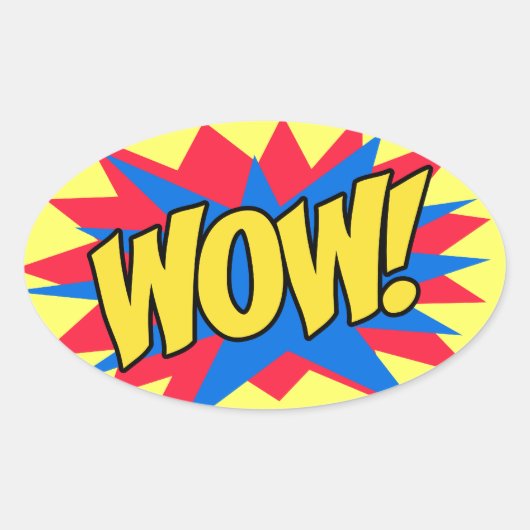 WOW spannend Ovale Sticker (Voorkant)