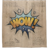 WOW!  stripboek Steampunk Pop Douchegordijn (Voorkant)