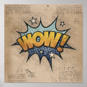 WOW!  stripboek Steampunk Pop Poster