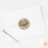 WOW!  stripboek Steampunk Pop Ronde Sticker (Envelop)