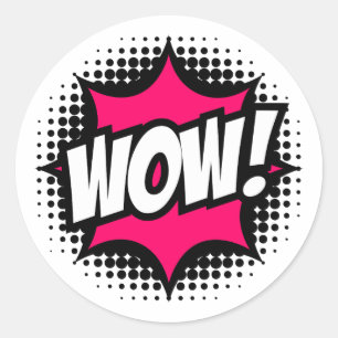 WOW! Stripboekstijl Ronde Sticker