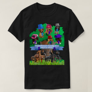 Wow Weenie Family Tree Zwart Tee Shirt Mannen / Vr
