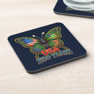 WOW! Wings of Freedom Vlinder USA 250 Jaar Bier Onderzetter