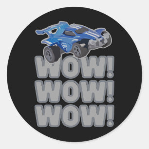 Wow! Wow! Wow! Raket Voetbalspel  Ronde Sticker