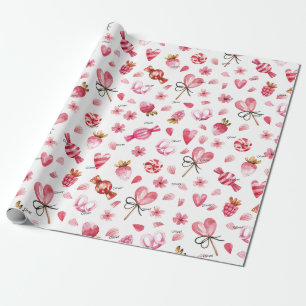 WP   Naam, Snoep & Harten 30-in door 6ft Valentijn Cadeaupapier