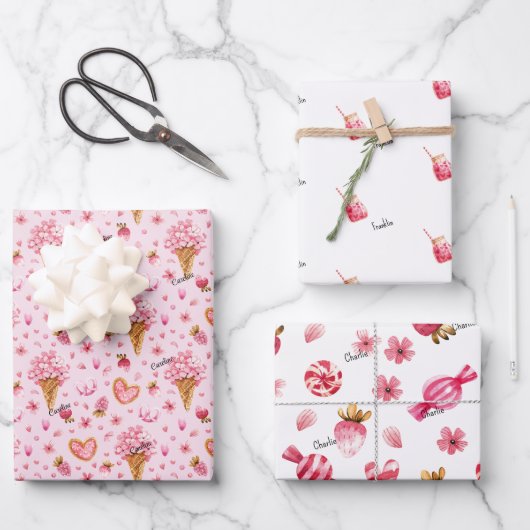 WP | Noms 3 Feuilles de papier d'emballage Valenti (Recto)