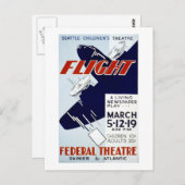 WPA Federal Theater Project Flight Briefkaart (Voorkant / Achterkant)