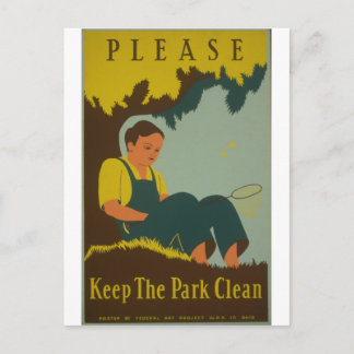 WPA - houd Schone Park Briefkaart