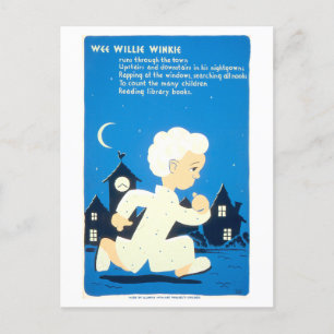  WPA Library Poster met Wee Willie Winkie Briefkaart