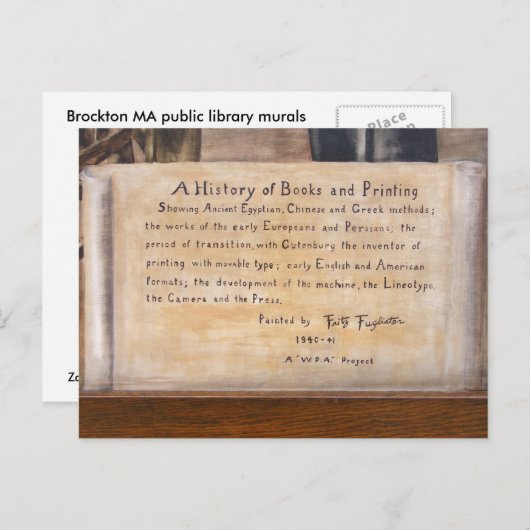 WPA Murals 1 ~ carte postale (Devant / Derrière)
