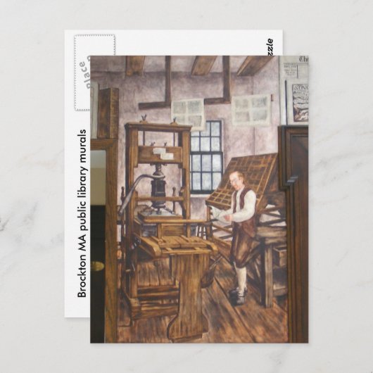 WPA Murals 6 ~ carte postale (Devant / Derrière)