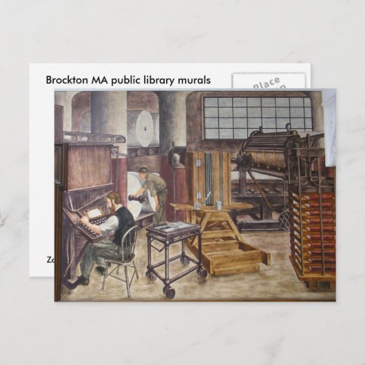 WPA Murals 7 ~ carte postale (Devant / Derrière)