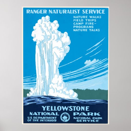 WPA-Poster voor het nationale park van Yellowstone Poster (Voorkant)