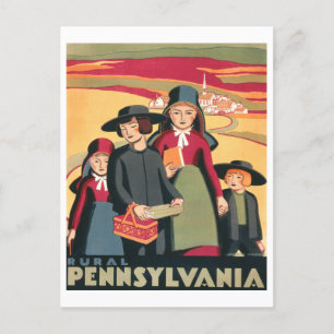 WPA-reisposter Landelijk Pennsylvania Briefkaart