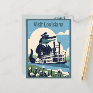 WPA Visit Louisiana Stoomschip Briefkaart