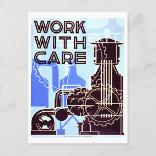  WPA "Werk met Zorg" Poster Briefkaart