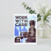 WPA "Werk met Zorg" Poster Briefkaart (Staand voorkant)