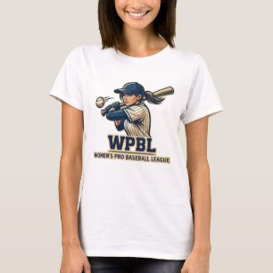 WPBL Women's Pro Baseball League Mascotte Ontwerp T-shirt