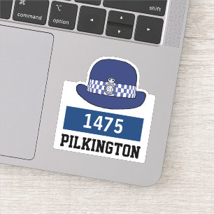 WPC Politie-Pet met naam en nummerkiezer Sticker