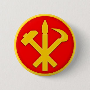 WPK-Arbeiderspartij Noord-Korea Embleem Ronde Button 5,7 Cm
