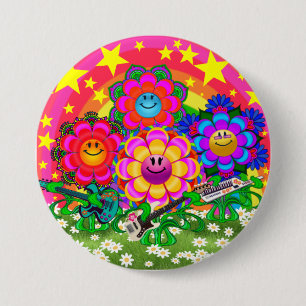 WQ Speys Flower Power Band 3-inch Button Pin