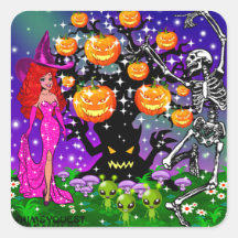 WQ STICKER: Halloween feest de hele nacht