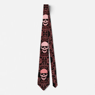 Wraithe  Red Gothic Skulls Gentlemen's Stropdas