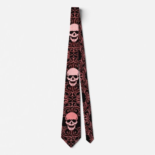 Wraithe Red Gothic Skulls Gentlemen's Stropdas (Voorkant)
