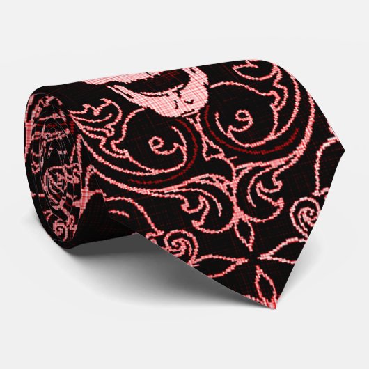 Wraithe  Red Gothic Skulls Gentlemen's Stropdas (Opgerold)