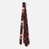 Wraithe Red Gothic Skulls Gentlemen's Stropdas (Achterkant)